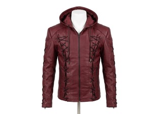 Veste en cuir Roy Harper Arsenal pour cosplay, saison 3 de Arrow, Red Hood - Product Image 3