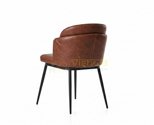 Silla de Comedor Moderna de Metal con Respaldo Sólido, Diseño Confortable, Acabado Marrón para Muebles de Comedor - Product Image 4