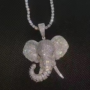 Collier Pendentif Lettre Initiale Scintillante en Argent Sterling 925 Plaqué Or avec Moissanite, Bijou Hip Hop, Cadeau pour Fête - Product Image 2