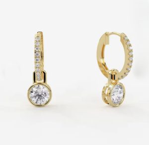 Pendientes de Aro de Oro Amarillo de 18K para Mujer con Diamantes Cultivados en Laboratorio de Corte Brillante Redondo, Certificados por IGI, Joyería Clásica para Bodas, Precio al por Mayor - Product Image 2