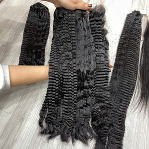 Stock limité 2026 – Lots de cheveux humains vierges Yaki Kinky Straight, densité complète, noir naturel, vente en gros - Product Image 2