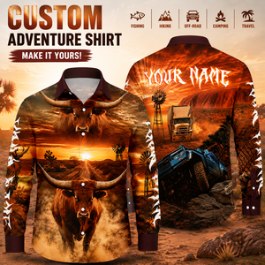 Camisa Clásica Personalizada con Botones, Estampado por Sublimación, Manga Larga, Transpirable, UPF 50+, para Ranch, Cowboy, Trucker, Pesca y Aventura - Product Image 2