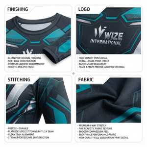 WIZE INTERNATIONAL Men's Full Sleeve Rash Guard Sublimation Print Quick Dry Spandex Polyester <b>Compression</b> <b>Shirt</b> - Product Image 5