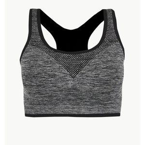 Soutien-gorge de sport dos nageur pour femme, maintien moyen, maille respirante, logo avant, écologique, haut de fitness et d'entraînement - Product Image 1