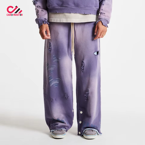 Fabricantes de Conjuntos Deportivos Casuales de Alta Calidad y Gran Peso con MOQ Bajo, Corte Regular, Estilo Oversize para Hombre, Lavado Ácido Desgastado para Invierno - Product Image 3