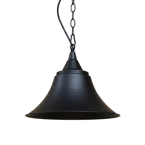 Black Bell Shape Iron Pendant <b>Light</b> Large Size Metal <b>Shade</b> Mounted <b>Ceiling</b> Fixture Handmade Pendant Lamp - Product Image 1