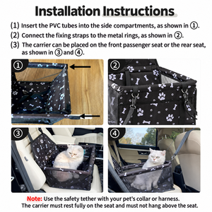Large Capacity Pet Car Seat <b>Carrier</b> Adjustable Waterproof Oxford Booster Basket for <b>Cats</b> and Small Dogs Foldable Travel Bed - Product Image 4
