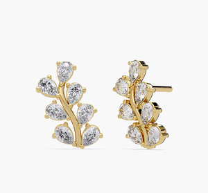 Betterstar Lab Vintage Pear Cut Gold Plated Drop <b>Earrings</b> IGI Certified Wholesale Women's Jewelry for Wedding Engagement Party - Product Image 2