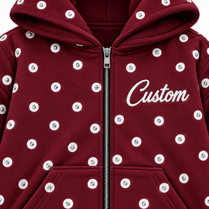 Sudadera con Capucha de Algodón 100% con Pedrería Rosa, Estilo Nuevo, Unisex, con Cierre, Talla Grande, Informal, para Invierno, con Bolsillo Frontal - Product Image 3