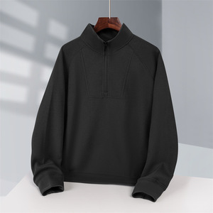 Sweat-shirt col roulé mi-zippé surdimensionné personnalisé en polyester et coton de haute qualité pour hommes, style vintage, vente en gros - Product Image 5