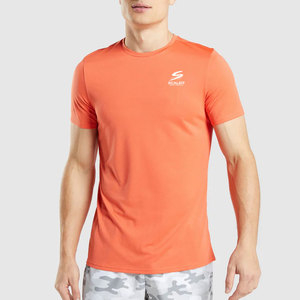 T-shirt de sport en maille douce et confortable, coupe ajustée, manches courtes, respirant, écologique, pour la salle de sport, la course à pied et le fitness quotidien - Product Image 1