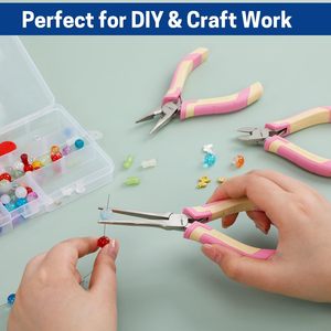 Juego de 3 Mini Alicates de Acero Inoxidable, Alicates de Punta Fina, Alicates de Corte Diagonal, Alicates de Punta Larga para Joyería, Manualidades y Bricolaje - Product Image 5