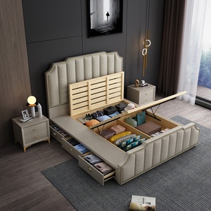 เตียงโรงแรมขนาดคิงไซส์ ราคาสุดคุ้ม รุ่นมาร์ตี้ ฟิกโก ดีไซน์หรูหราทันสมัย หุ้มหนัง ตกแต่งแบบ Tufted  พร้อมแผงตกแต่งพิเศษ  โครงเตียงนุ่มสบาย ทำจากไม้ปาร์ติเคิลบอร์ด - Product Image 6