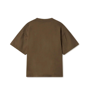 T-shirt basique noir en polyester tricoté pour homme, 220 grammes, imprimé sérigraphié sur le devant, col oversize, manches courtes, coupe ample, décontracté - Product Image 1