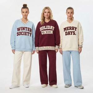 Oversized Relaxed Style Festive Christmas Graphic Cozy Long Sleeve Design Casual Holiday Pullover - Product Image 4