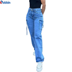 Nuevos Jeans Cargo de Mezclilla de Primera Calidad, Servicio OEM ODM, Corte Regular, Transpirables, Ecológicos, Cintura Media, Ropa de Mujer - Product Image 5