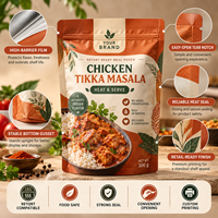 Votre Marque Poulet Tikka Masala 300g Sachet Doypack Autoclavable à Fermeture Zip BOPP/VMCPP Prêt à Cuisiner