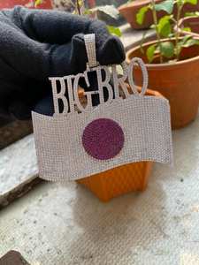 Colgante de Letra Personalizado Hip Hop Big Bro con Moissanita, Chapado en Plata de Ley 925, para Joyería Fina, Colgantes y Dijes - Product Image 3