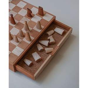 Elegant Luxury Gift <b>Wooden</b> <b>Chess</b> <b>Board</b> Pattern Decorative Table Accent for Office Premium Accessory - Product Image 6