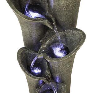 Fontana da Esterno a LED con Base in Finto Pietra, 100 cm, Stile Elegante - Product Image 5