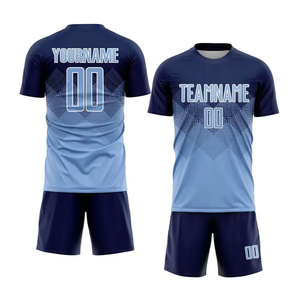 ชุดยูนิฟอร์มฟุตบอลแบบซับลิเมชั่นสั่งทำพิเศษสำหรับผู้ชาย เสื้อเจอร์ซีย์ กางเกงขาสั้น ชุดกีฬาทีม ระบายอากาศ แห้งเร็ว - Product Image 1