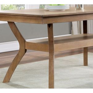 Tavolo da Pranzo Rettangolare Moderno con Ripiano Inferiore Aperto, Tonalità Naturale, Arredamento per Cucina e Sala da Pranzo, 1 Pezzo - Product Image 3