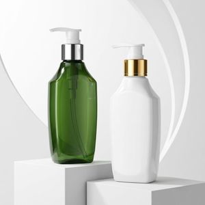 Flacon de lotion rectangulaire en plastique PET avec pompe distributrice pour shampoing, gel douche, emballage de soins de la peau, fabricant vietnamien - Product Image 1