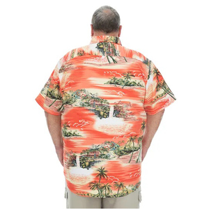 Camisas hawaianas unisex OEM con logo personalizado impreso, camisas tropicales casuales, camisas Aloha modernas, camisetas de playa con botones y estampado floral de verano - Product Image 3