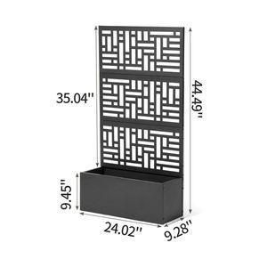 Fioriera da Giardino in Metallo Alta 70 Pollici con Traliccio per Piante Rampicanti e Ortaggi, Recinzione e Cancello - Product Image 1