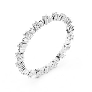 Bague en or blanc 14 carats avec diamant rond cultivé en laboratoire pour femmes |   Vêtements de soirée |   Nouveau diamant cultivé - Product Image 3