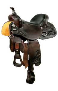 Silla de Doma Inglesa de Cuero con Estructura de Madera y Herrajes de Latón, Color Marrón, Artículos Ecuestres, Silla de Montar para Caballo de Cuero de la Mejor Calidad - Product Image 2