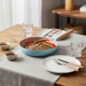 Ensemble de poêles en fonte avec revêtement en acier inoxydable antiadhésif, résistant à la chaleur, compatible induction, poignée en plastique, capacité 1-2L, cuisine - Product Image 4