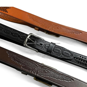 Ceinture d'outillage en cuir de vachette pleine fleur pour hommes et femmes avec ceintures en cuir usiné gravé au design aigle - Product Image 5