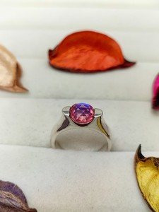 Bague Arc-en-ciel en Quartz de Feu, Bijou en Cristal Coloré, Cadeau Tendance pour Femmes et Filles, Bague de Fiançailles Élégante en Pierre Précieuse - Product Image 1