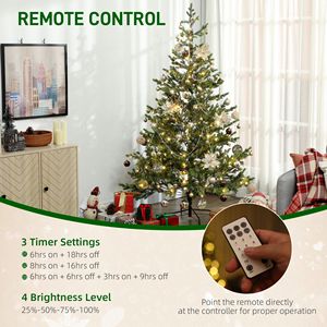 6ft Artificial Prelit Sparse Cedar Christmas <b>Tree</b> with LED <b>Lights</b> 1933 Tips Steel Base for Home Office Holiday for Halloween - Product Image 5