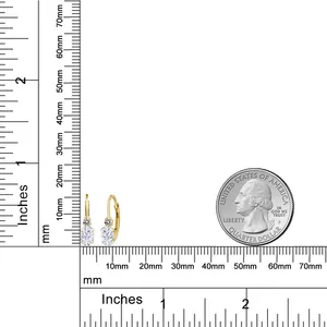 Pendientes de Aro Tishya con Moissanita de Corte Ovalado de Lujo, Plata de Ley 925 Chapada en Oro, Joyería para Compromiso y Aniversario - Product Image 4