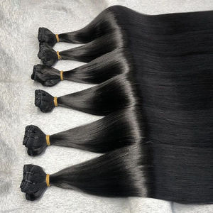 Natural Straight Human <b>Cheap</b> Remy Hair Bundles Cuticles Aligned Unprocessed Tangle-Free Raw Human Hair <b>Extension</b> Indian Exporter - Product Image 5