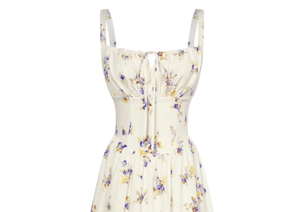 Robe midi en mousseline de soie à imprimé floral avec bretelles spaghetti, col carré, coupe trapèze, robe d'été décontractée - Product Image 2