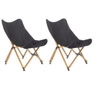 2 Sedie Pieghevoli Portatili da Campeggio, Ultra-Leggere con Telaio in Alluminio e Finitura Effetto Legno, Ideali per Pesca, Picnic e Barbecue - Product Image 1