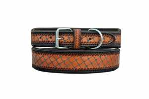 Handmade Western <b>Leather</b> <b>Dog</b> <b>Collar</b> Geometric Pattern Adjustable Buckle Closure Heavy Duty All Season Use - Product Image 5