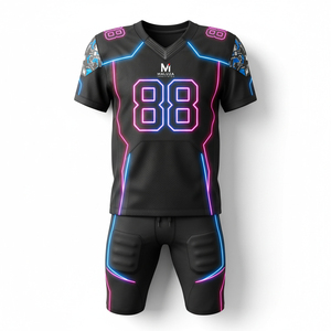 American Football Uniform Custom Design Sublimation Printing High Elastic Spandex Side Panels Performance Team Jersey - Product Image 1