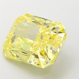 Diamant de laboratoire CVD certifié, taille coussin, jaune intense fantaisie, radiant, pierre précieuse en vrac de luxe pour la création de bijoux raffinés - Product Image 2