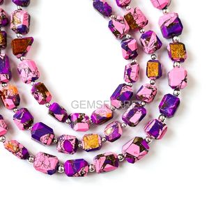 Cuentas facetadas de turquesa Mohave morada y rosa de 5x7-6x8MM, cuentas de cobre turquesa pulidas al por mayor para la fabricación de joyas. - Product Image 4