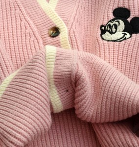 Cardigan léger tricoté à la main en coton 100% avec motif animalier et manches bouffantes, écologique, pour filles de 3 à 11 ans - Product Image 3