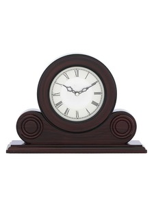 Reloj de Escritorio Moderno de Madera con Números Romanos, Movimiento Mecánico, Diseño Circular, Función de Alarma y Repetición, para el Año Nuevo - Product Image 2