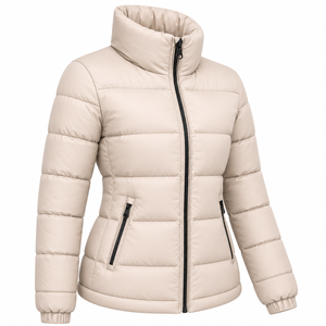 High Quality Solid Color Women Puffer Jacket <b>Thick</b> Padding Windproof Cold Resistant Stand Collar Plain Female <b>Winter</b> Bubble <b>Coat</b> - Product Image 3