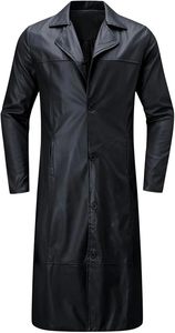 Manteau trench décontracté pour homme, long, imperméable et coupe-vent, avec col à revers classique et ceinture, idéal pour le quotidien et le bureau - Product Image 4