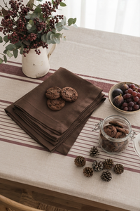 Servilleta de Lino Bordada a Mano, Color Marrón, 60x60cm, Cuadrada, Jacquard, para Mesa de Comedor, Hogar, Restaurante, Avión - Product Image 2