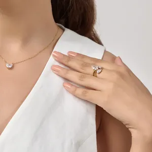 Nouvelle bague en diamant de laboratoire rond et en forme de poire, design élégant, pour toutes les occasions, couleur D-E, clarté VVS-VS, certifiée IGI. - Product Image 2