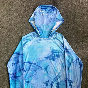 Sweat à capuche pour homme adulte 100% polyester, protection UPF 50+, séchage rapide, impression numérique, positions de logo personnalisables pour la pêche - Product Image 2